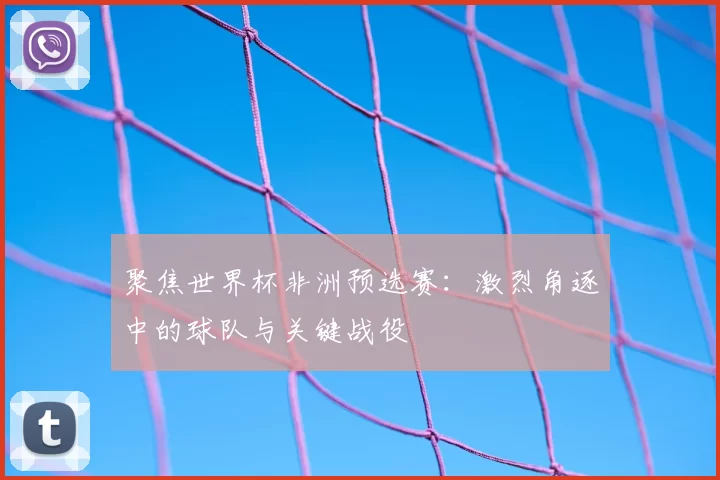 聚焦世界杯非洲预选赛:激烈角逐中的球队与关键战役